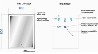 Зеркало с подсветкой Sancos City CI600 60см с сенсорным выключателем